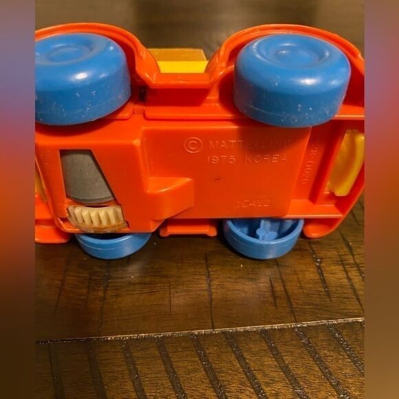 Mattel Preschool Fire Engine Rescue Vehicle Wood Plastic 1975 - Picture 6 of 6